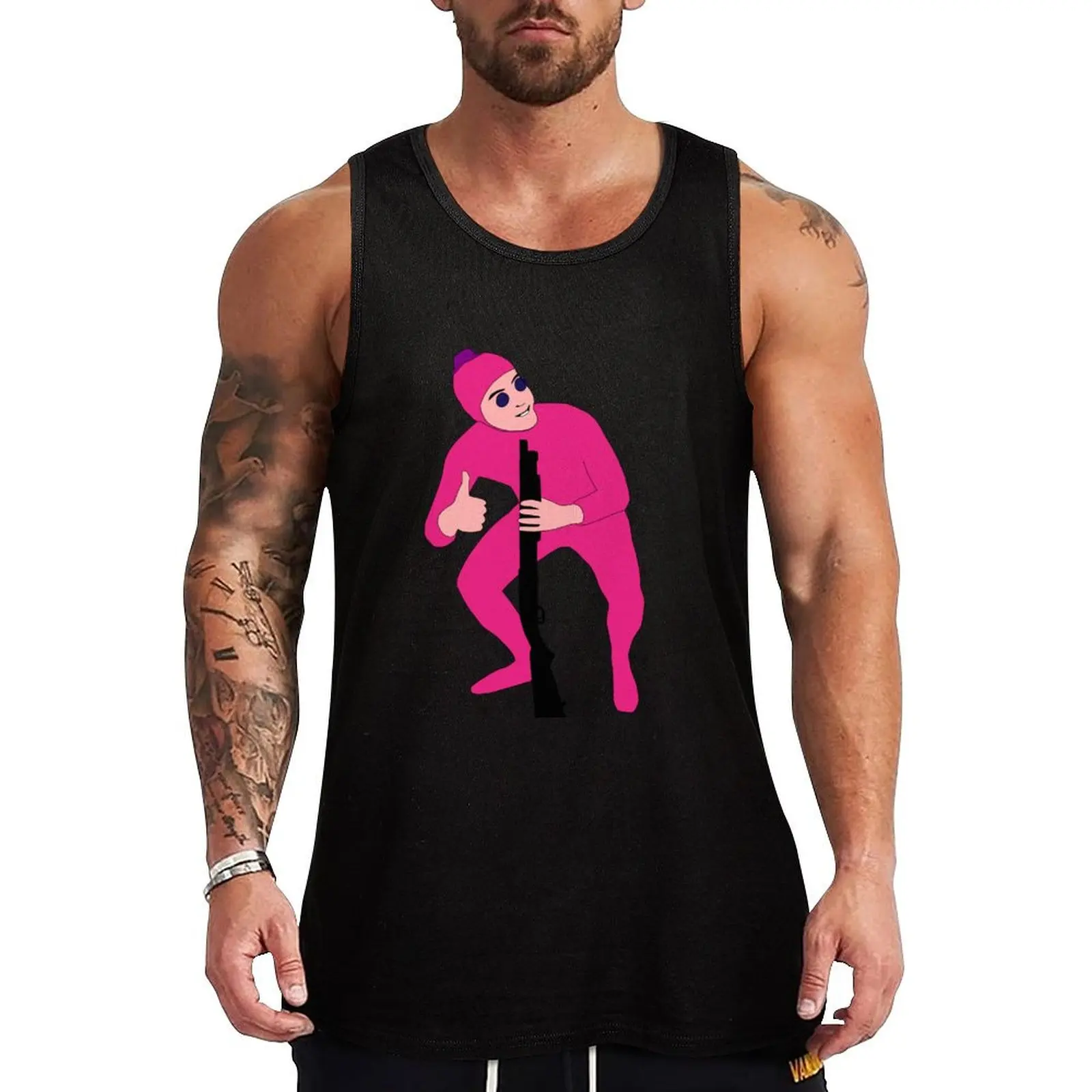 Filthy Frank Pink Guy Tank Top Workout Athletic Tank Top Breathable Sleeveless Wear