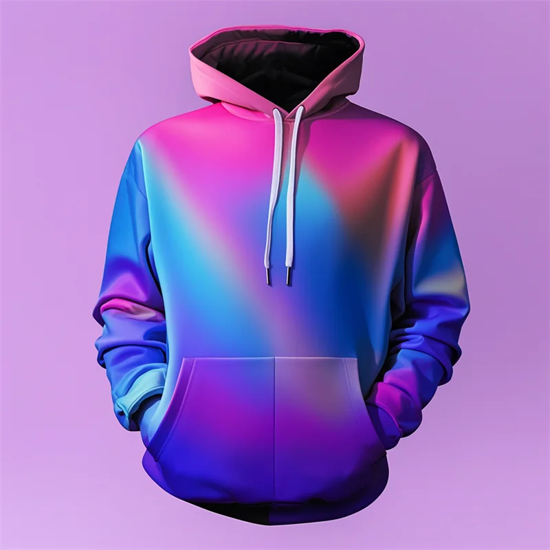 2024 New Fashion 3D Printed Purple Hoodie Men's Y2k Casual Design Hooded Sportshirt Autumn Street Hip Hop Men's Clothing Tops