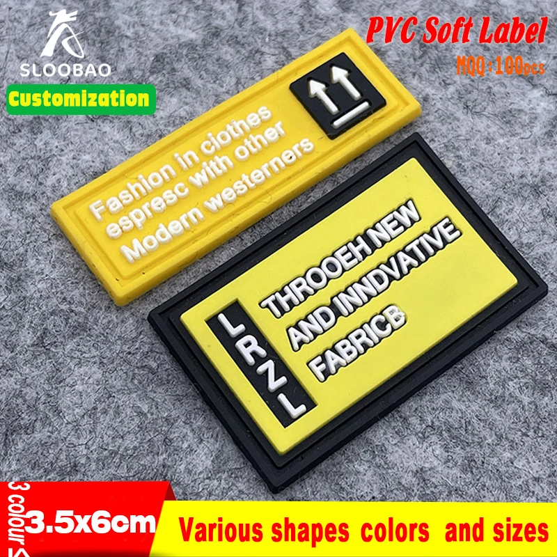 Three-colour Custom 3D Brand Logo Designer Soft Rubber Label Silicone PVC Patches For Clothing Free Samples Accessories Customiz