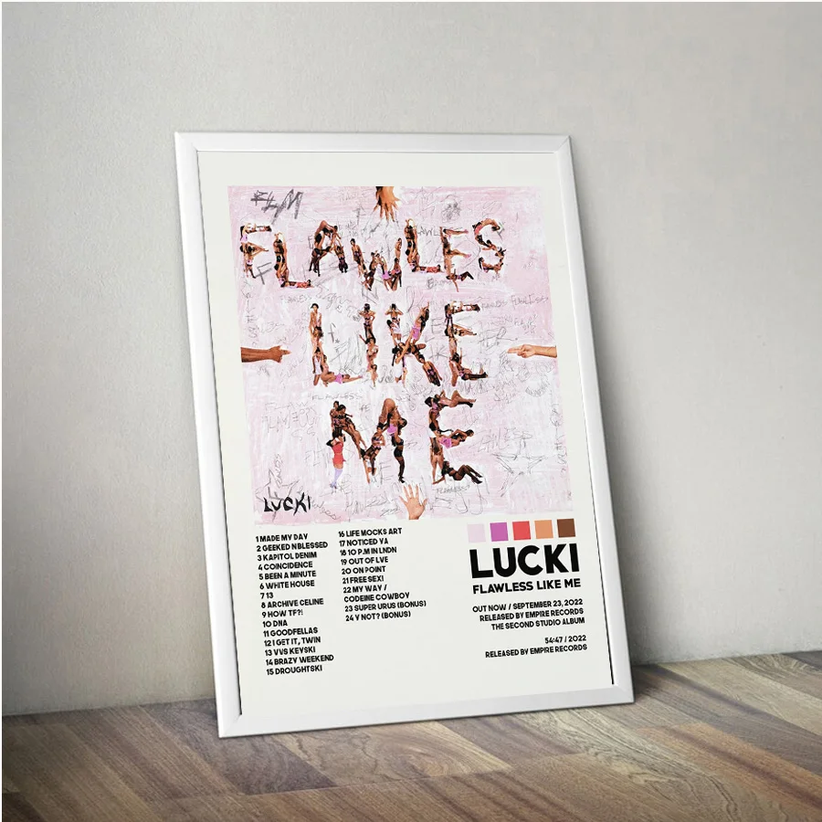 

Songs Flawless Like Me Tracklist Music Album Cover L-Lucki Poster Prints Wall Art Picture Canvas Painting Living Room Home Decor