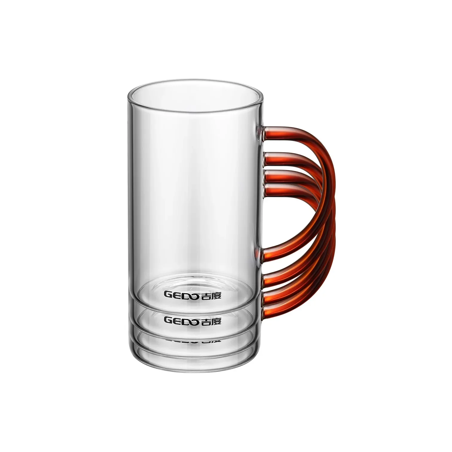 4 Pieces of 350ml  Certification High-borosilicate Glass Water Cup Ultra Hard Transparent Mug Office Mark Cup for Tea Beer