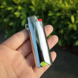 Electroplated Mirror Zinc Alloy Shell For Bic J6 Large Lighter With Necklace Hole