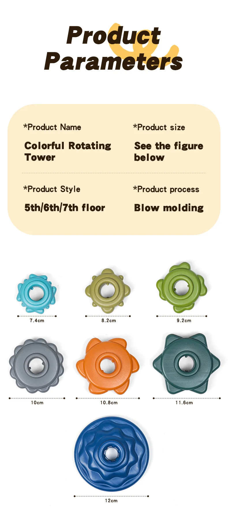 Rainbow Twist and Stack Bunte Nistringe 1-3 Jahre altes Baby und Kleinkind Twist Tower Früherziehung Lernspielzeug, Kinder – Detail 8