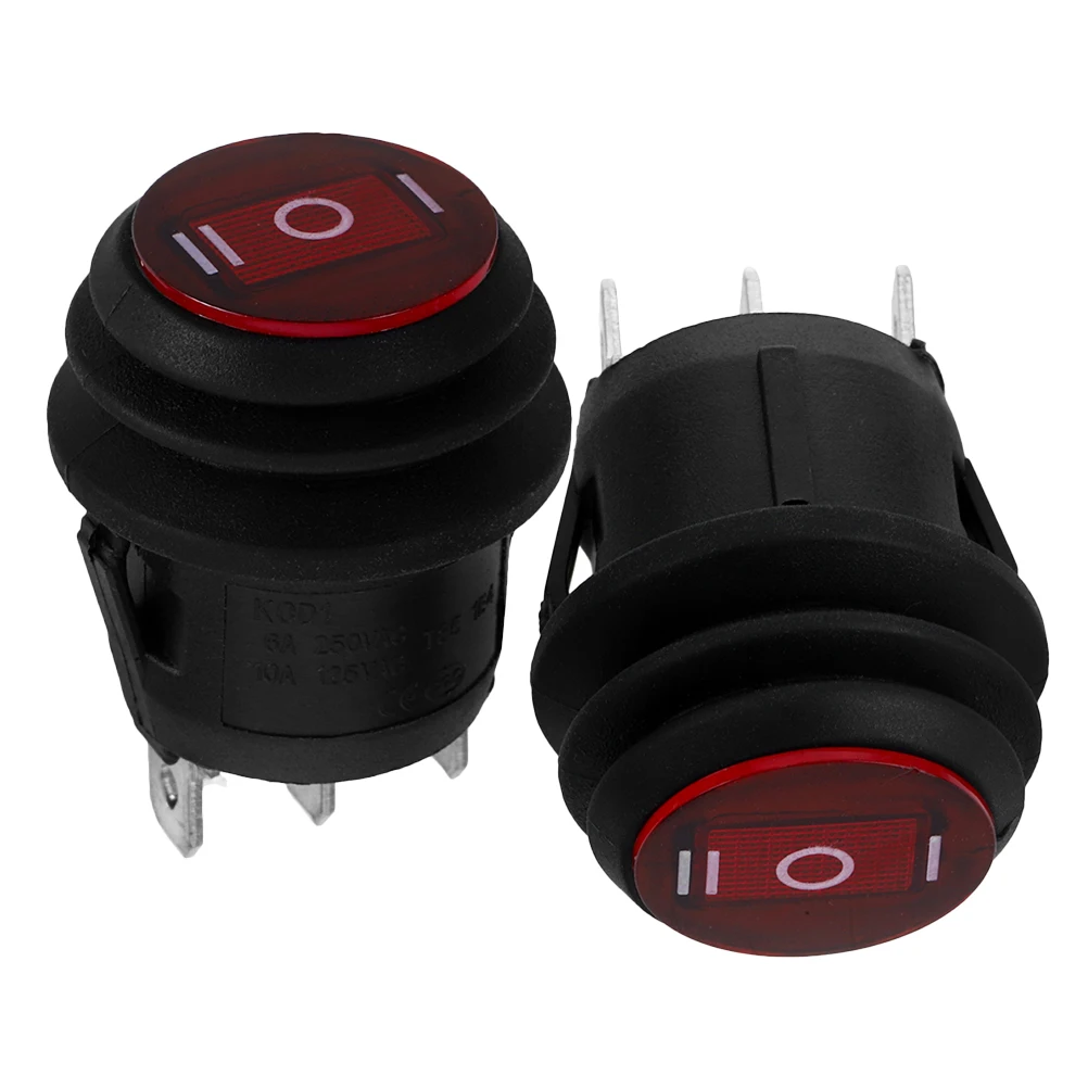 

2pcs Waterproof Rocker Switch Round On Off Small Car Low Voltage Light SPDT 3 Pin Automotive Toggle Joystick Universal