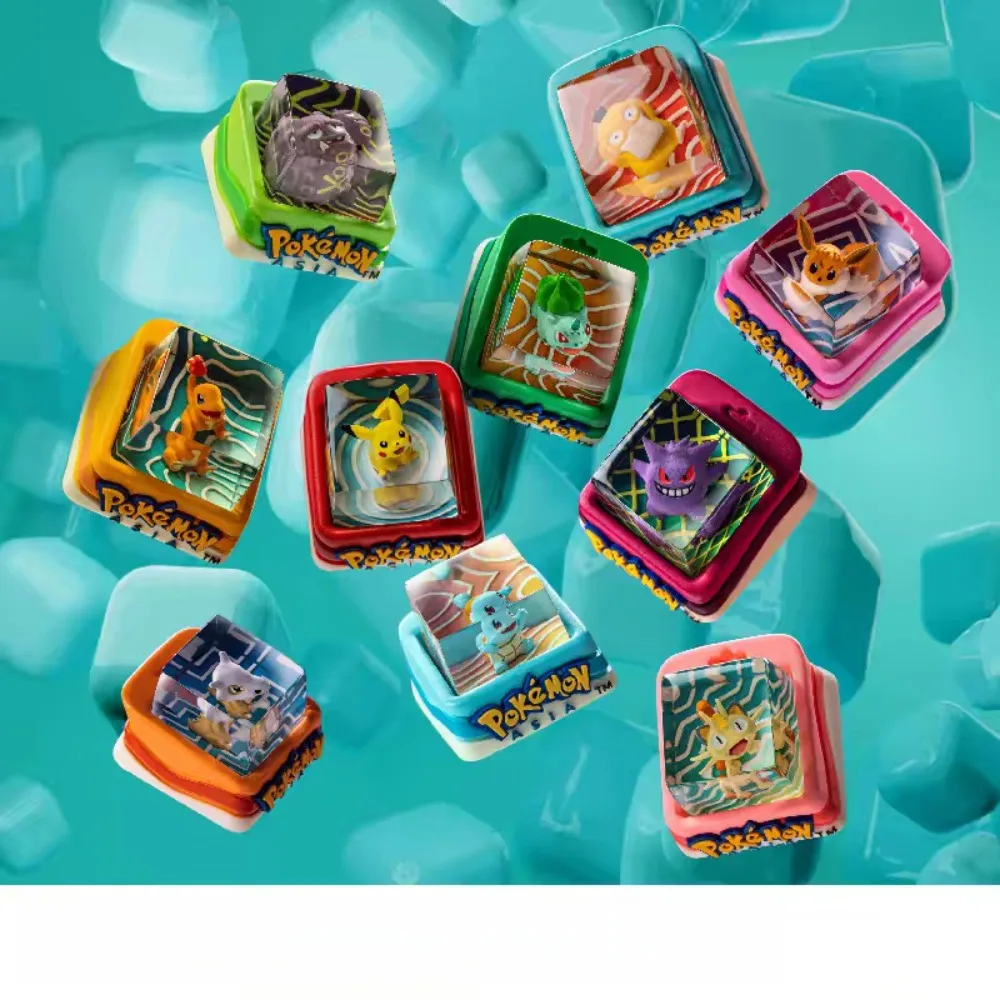 Pokémon Keycap Mechanical Keyboard Customized Three-dimensional Pattern Resin Translucent Personalized Creative Birthday Gift