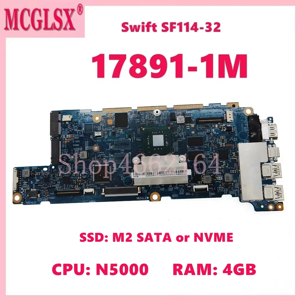 17891-1m-con-cpu-n5000-4gb-de-ram-ssd-m2-sata-o-nvme-placa-base-para-portatil-acer-swift-sf114-32-placa-base-para-portatil-100-probada-y-funcional