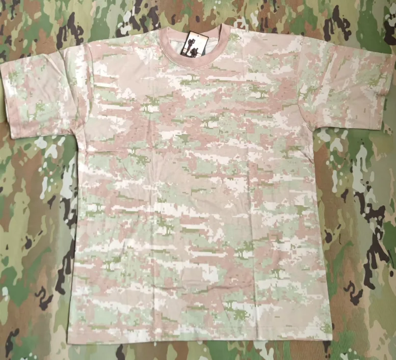 Russian KSOR Camouflage T Shirt Man Summer Tops Desert Pink