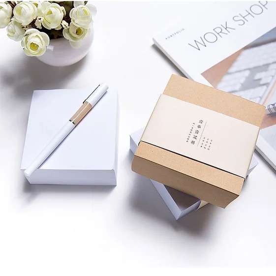 

400 Sheets/pack Blank Sticky Notes Office Messages Minimalist Notepads Square Memo Paper Student Notebooks for School Office