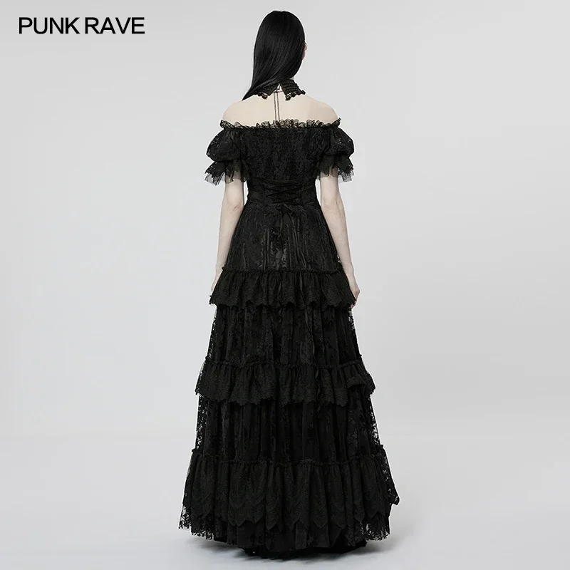 PUNK RAVE Women\'s Gothic Gorgeous Print Dress Mysterious Sexy Luxurious Goddess Party Club Long Dresses Women Clothing