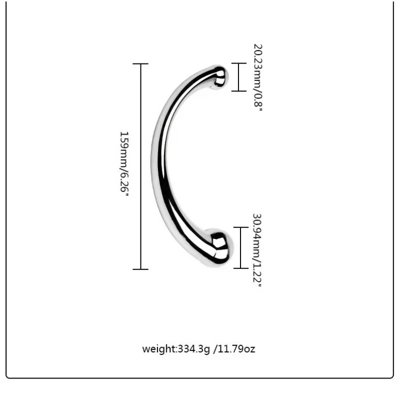 애널 플러그 딜도 스테인레스 스틸 G 스팟 완드 마사지 스틱, 순수 금속 페니스 G 스팟 자극기, 여성용 섹스 토이