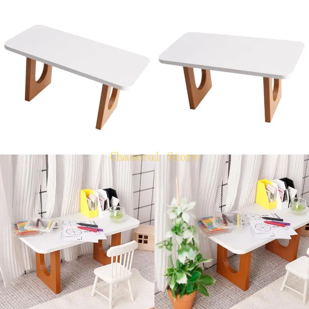 

E7CE Wooden Mini Furniture For Dollhouses Writing Desk Table 1/12 Scale Accessory