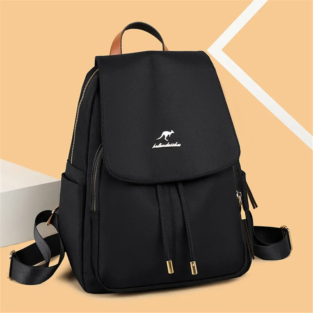 Fashion Design Travel Women Backpacks School Bag for Teenage Girls Casual Shoulder Bags Female Nylon Travel Rucksack Black Purse