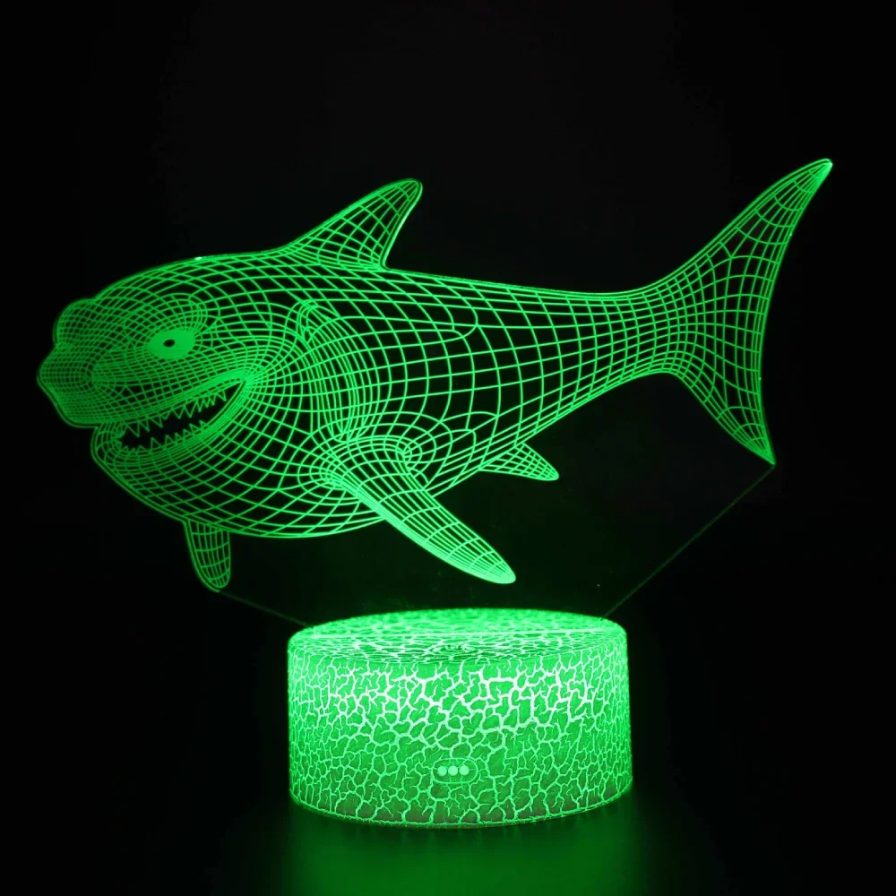 

Nighdn Shark 3D Illusion Night Light Ocean Animal Desk Table Lamp 7 Color Changing LED Nightlight for Kids Boys Holiday Gifts