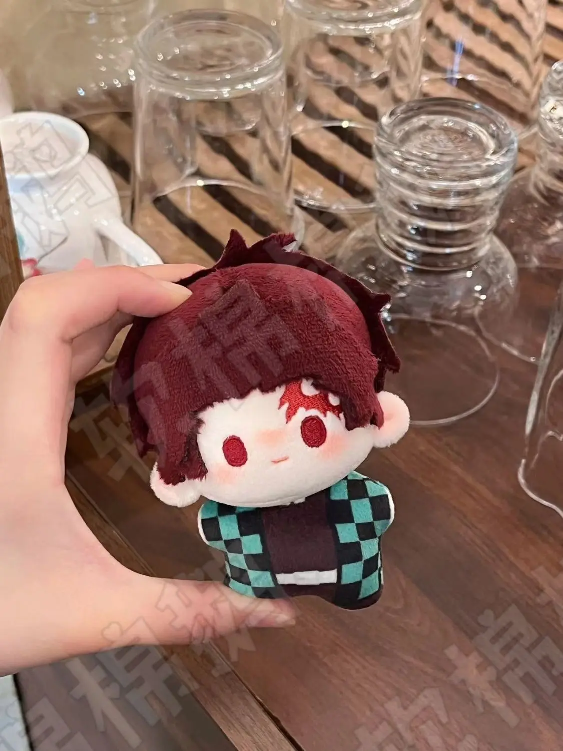 

Stuffed 10cm Anime Demon Slayer Kamado Tanjirou Cute Cotton Plush Doll Surprise Gift for Kids or Backpack Pendant