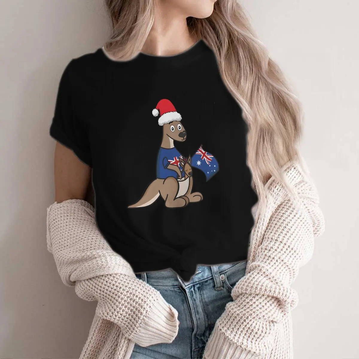 Christmas Hip Hop TShirt Australian Kangaroo Casual Polyester T Shirt Summer Stuff For Men Women