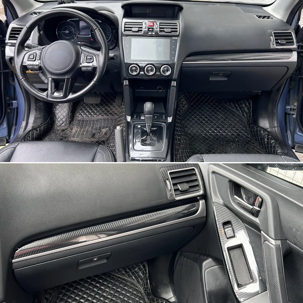 

For Subaru Forester 2013-2018 Interior Central Control Panel Door Handle 5D Carbon Fiber Stickers Decals Car styling Accessorie