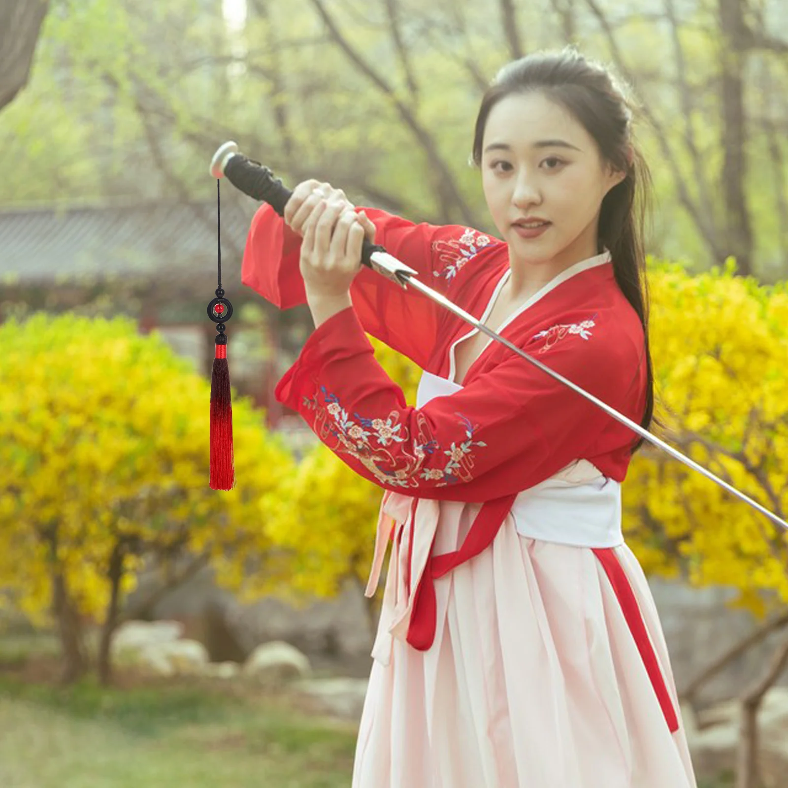 

Traditional Tassel Chinese Knot Tassel Gradient Design Suitable Swords Guqin Decorative Pendant High Quality Material Long