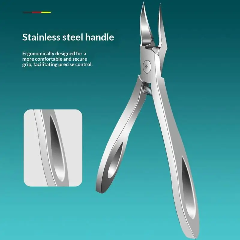 1/2/3pcs Stainless Steel Toenail Clippers Set With Ergonomic Handle,Includes Wide Mouth Angled Scissors,Nail File Cuticle Tool