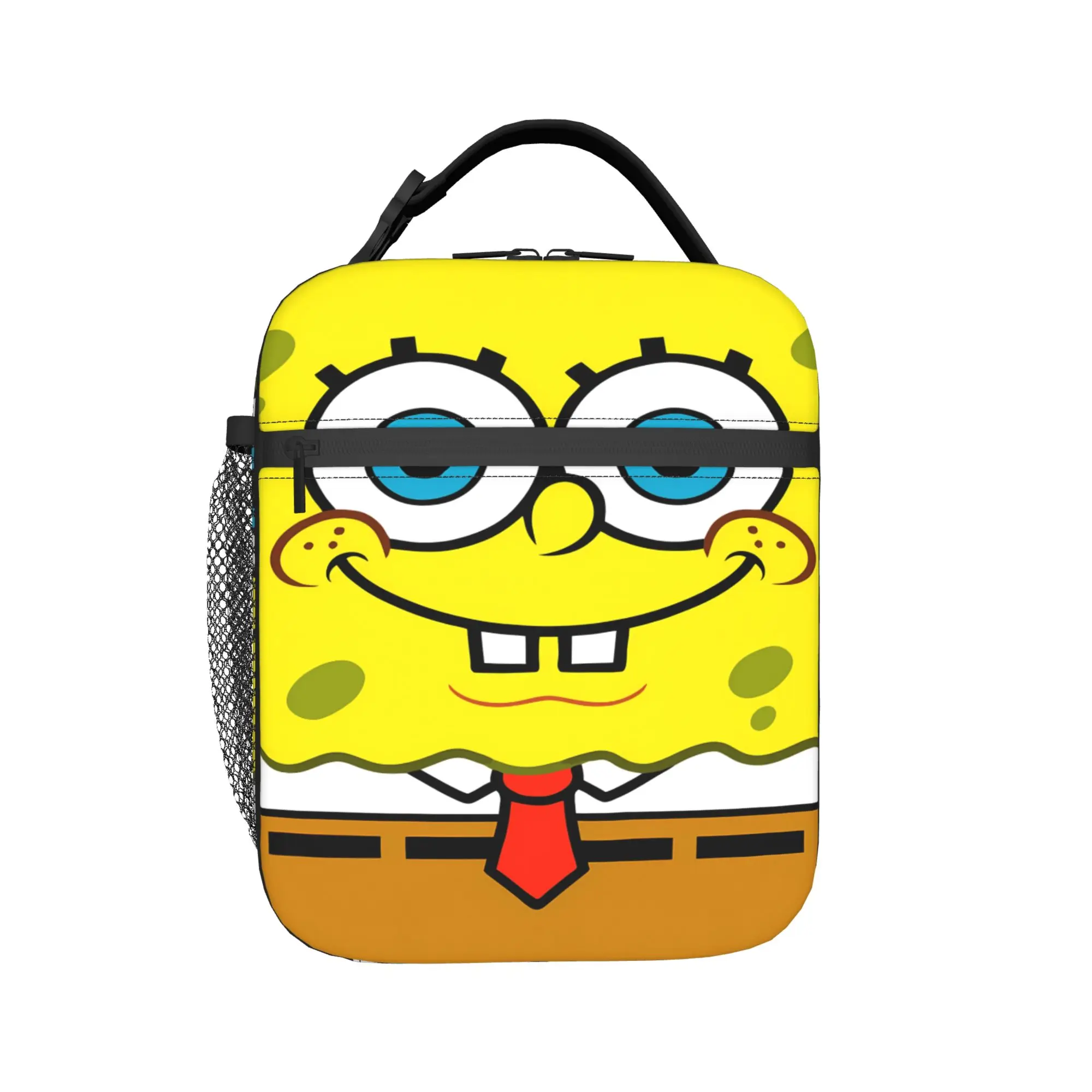 Lunch Bag S-SpongeBobed Solid Yellow SpongeBob Face Outdoor Picknick-Lunchbox für Frauen Vintage tragbare individuelle Kühltasche – Detail 2