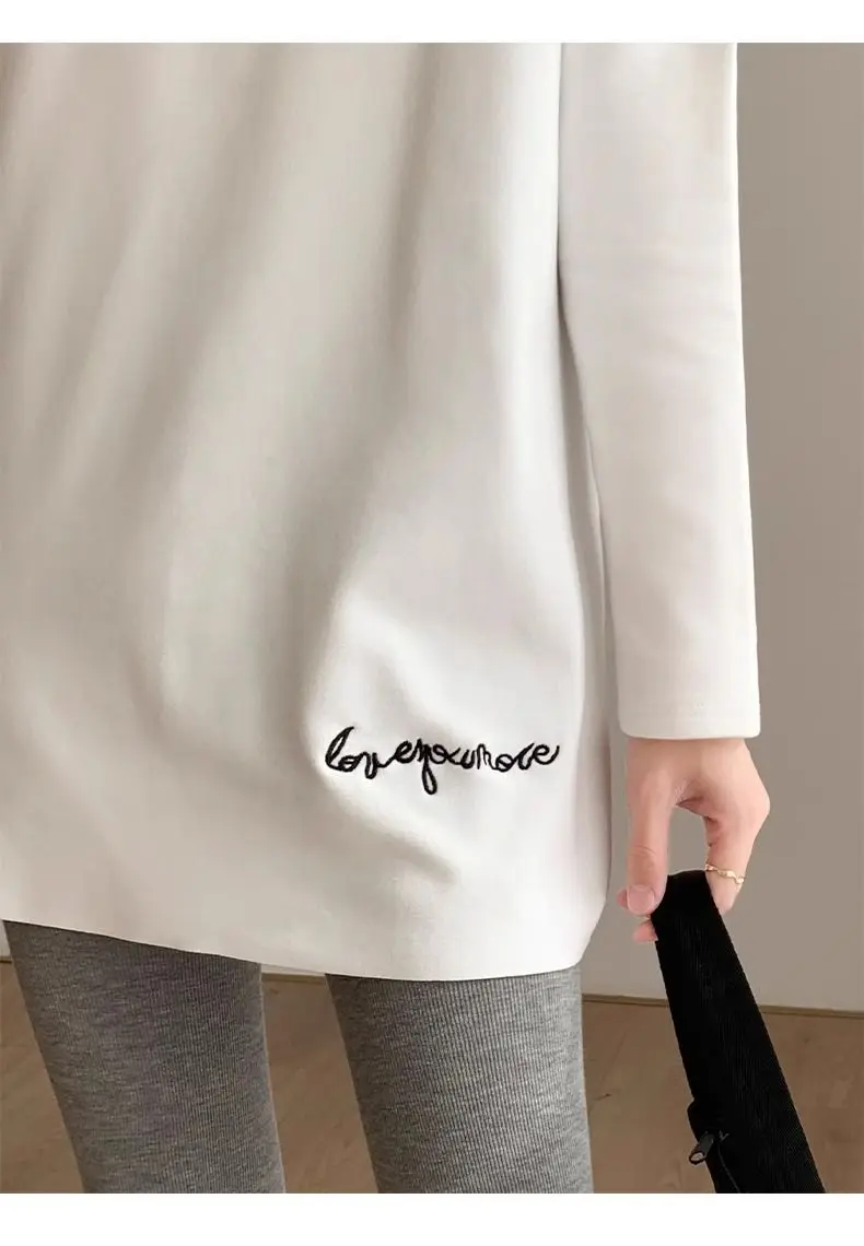 

Long Sleeved T Shirts Oversized Womens Spring Petal Cuff Drawstring Waist Artistic Urban Lady Pleat Clean Layered Modern Fresh