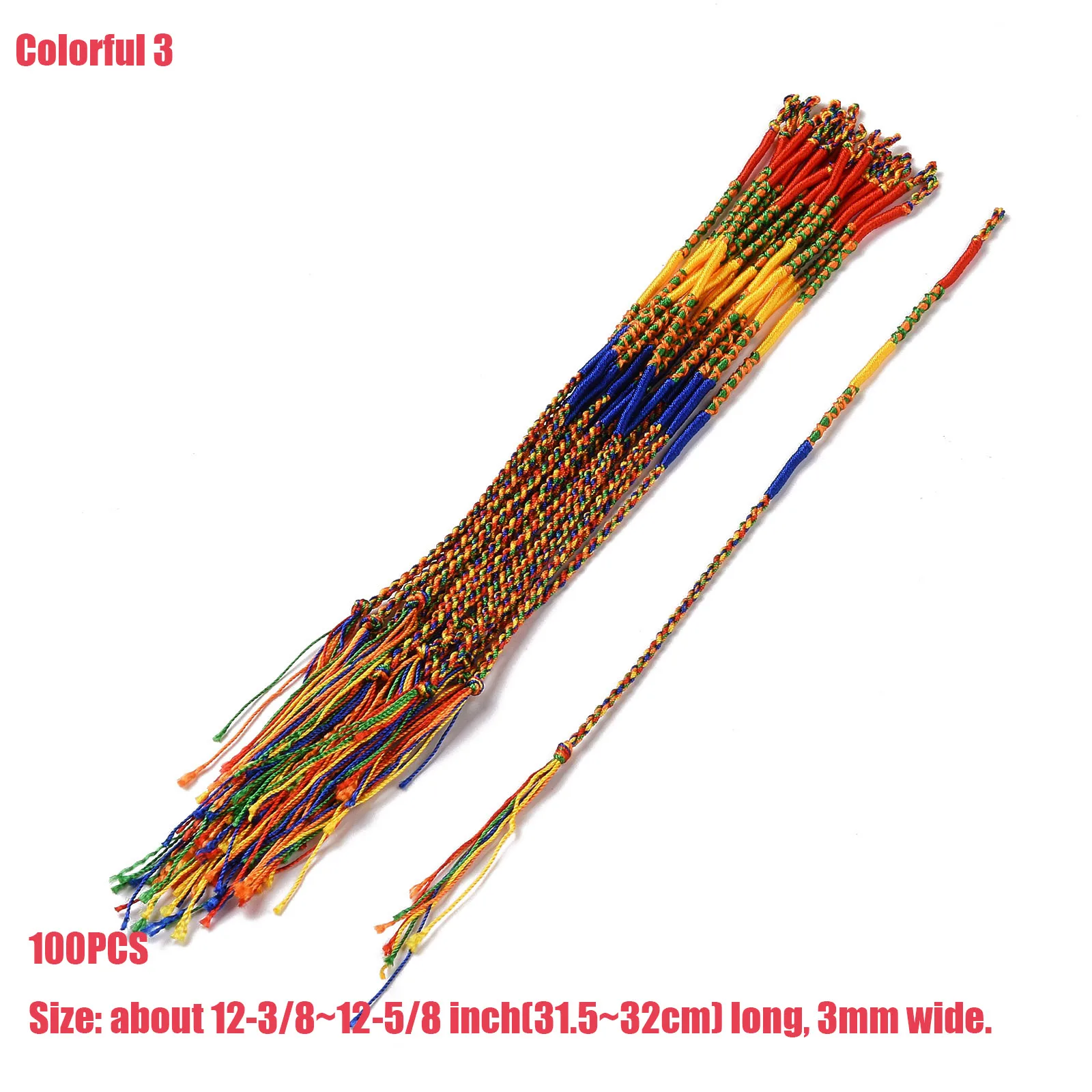 100pcs Friendship Bracelet Thread Bracelet Polyester Braided String Cord Rope Adjustable for Women Men Couple Gift about 14 Inch