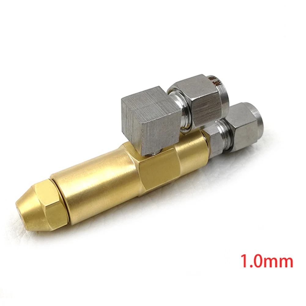 Air Swirl Fuel Injector for Waste Oil Burner Dual Siphon Nozzle Brass Stainless Steel 1.5mm Bore 9/16 inch Length
