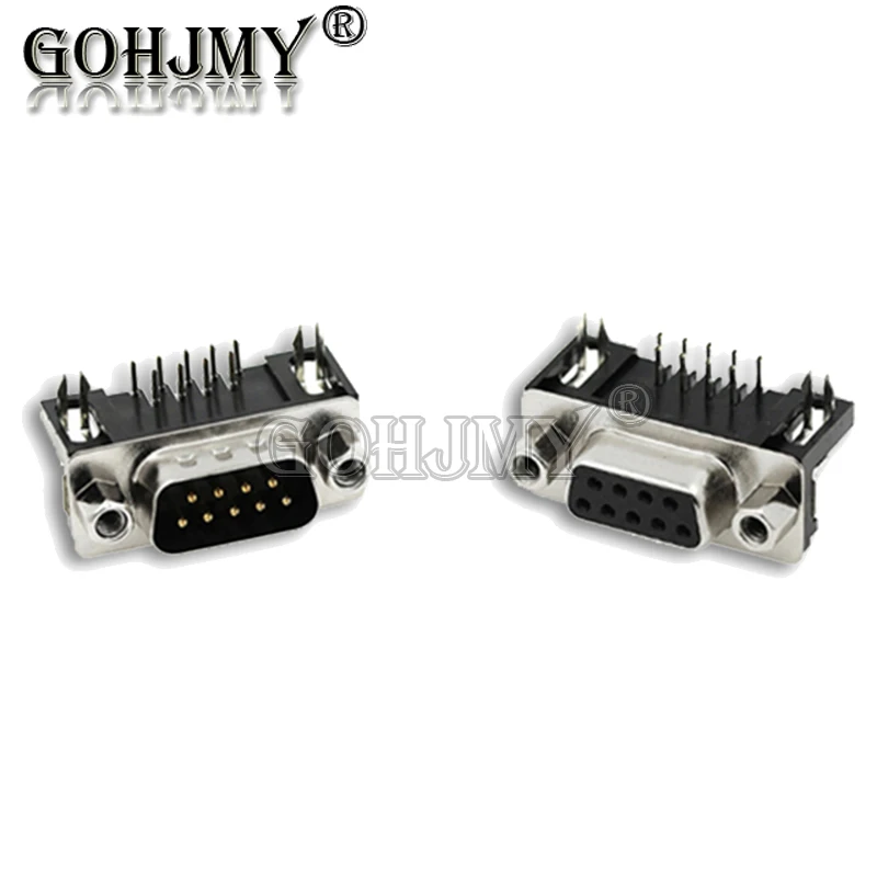 5PCS DR9 DR15 DR25 Hole/Pin Female/Male Right Angle Welded D-sub Connector RS232 Serial Port Adapter 9/15/25Pin