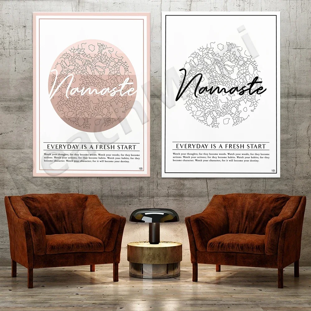 Namaste Art Prints | Yoga Room Decor | Yoga Wall Art | Mindfulness, Yoga Prints, Gifts For Yoga Lovers