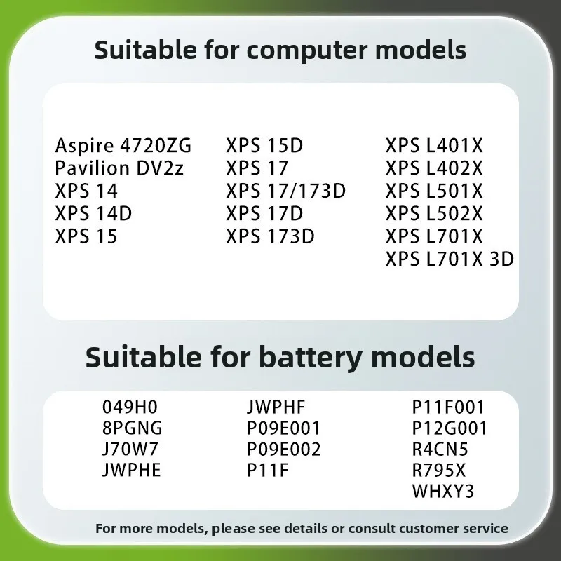 For Dell XPS15 XPS14 XPS17 L702X L502X L401X L402X JWPHF Laptop Battery High Quality Replacement Batteries