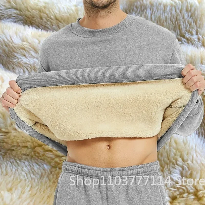 Herren Winter Fleece-gefüttertes Warmes Oberteil Koreanisches Modisches Langarm-T-Shirt Plüsch Herbst Lässiges Warmes Unterhemd – Detail 10