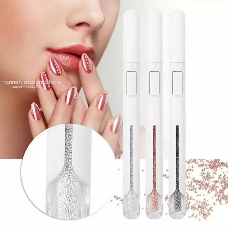 Portable Pen-Shaped Acrylic Metal Beads Dotting Pen with 2800pcs Steel Balls Nail Art Decor Dotter DIY Manicure Point Drill Tool