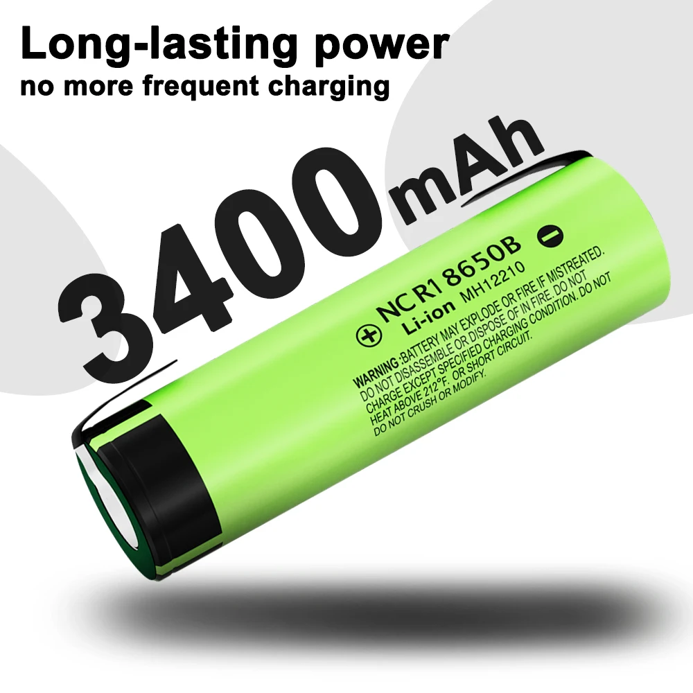 Hot Liitokala new original NCR18650B 3.7V 18650 3400mAh 18650 rechargeable lithium battery + DIY nickel piece