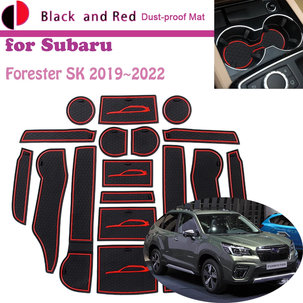 

Rubber Mat Door Groove For Subaru Forester SK 2019~2022 2020 Cushio Gate Storage Slot Coaster Dust-proof Car Sticke Pad Auto