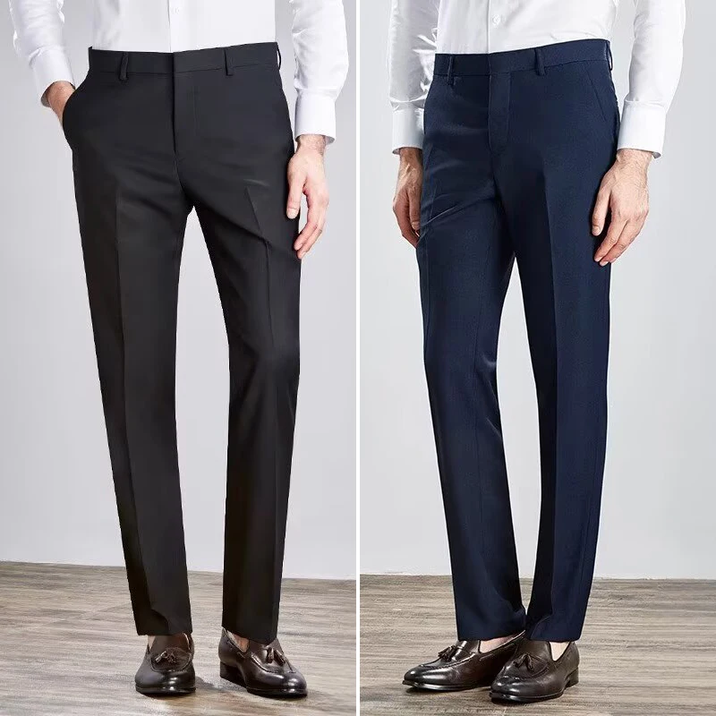 

New Men Basic Versatile Work Wear Suit Pants Male Draping Hot Sale Ankle Length Cropped Trousers Fashion Streetwear Blazer Pants