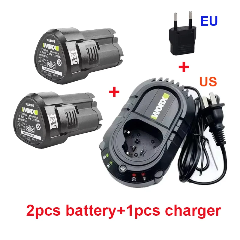 Originele 2.0Ah 4.0Ah voor WORX Kress 12V WA3506 WU127 WU128 WU130 WU131X WU132 WU280 WX128 WX129 WX540 Elektrisch Gereedschap Batterij ️️️