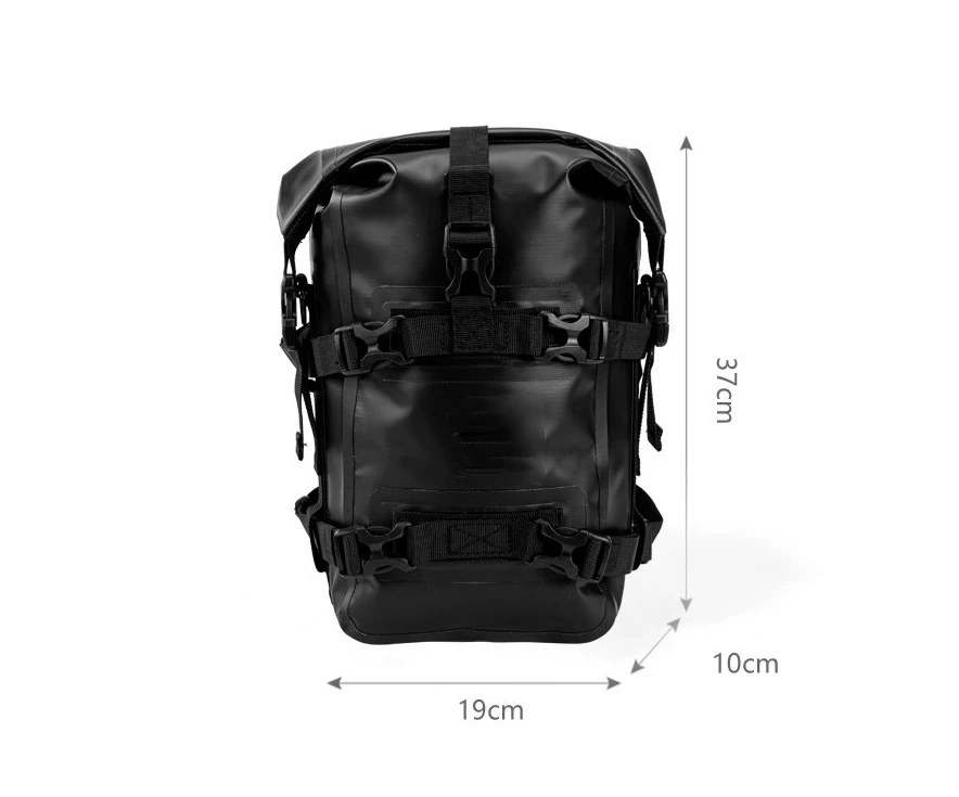 Lawaia Pequeno Moto Cauda Bag, Back Rear Seat Strap Straps, Moto Ferramenta Bag, Bolsa exterior, impermeável, 30-20-5cm, 1Pc