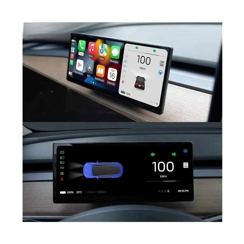 

9'' Dashboard Cluster Speed Meter Head Up Display Touchable Screen For Tesla Model 3 Y Speed Display Screen Android Carplay