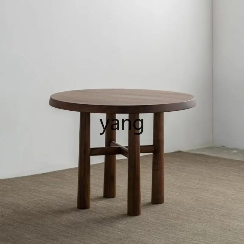 

Yhm retro solid wood round table home homestay light luxury high sense