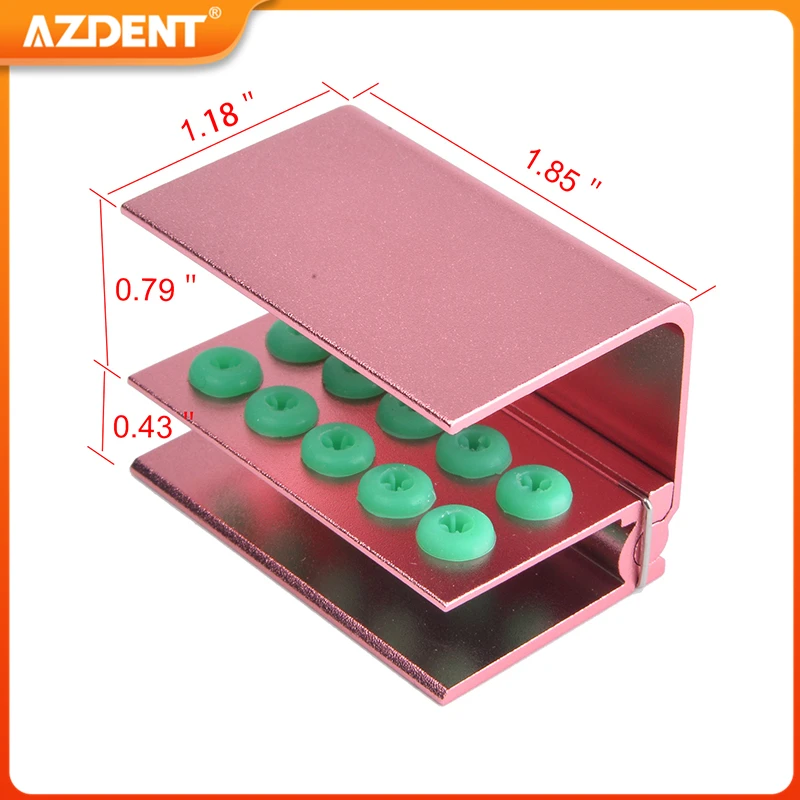 Dental Burs Holder 10 Holes 16 Holes with Silicon AZDENT Bur Block Box for FG RA High Speed and Low Speed Burs Autoclavable