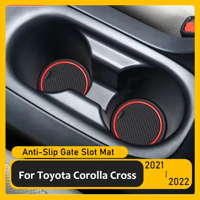 Car Styling For Toyota Corolla Cross SUV 2021 2022 Accessories Anti Slip Mat Door Slot Pad Cup Cushion Groove Mat Stickers