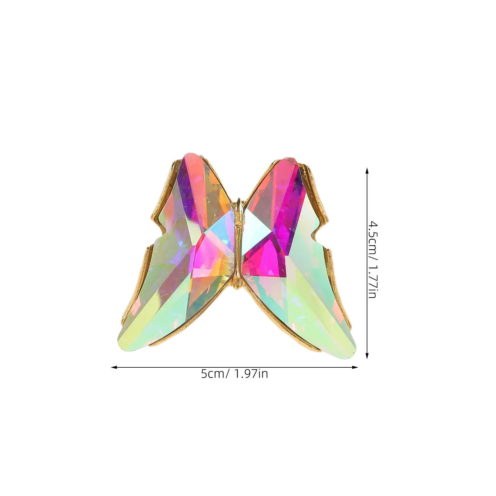 1Pair Crystal Butterfly Shoe Clips Gold Plated Rhinestone Decoration for Wedding Party High Heels DIY Shoe Accessories