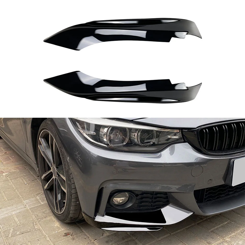 Car Front Bumper Side Splitter Cover Lip For BMW 4 Series F32 F33 F36 M-Tech 2014-2020 Fog Lamp Air Vent Intake Spoiler