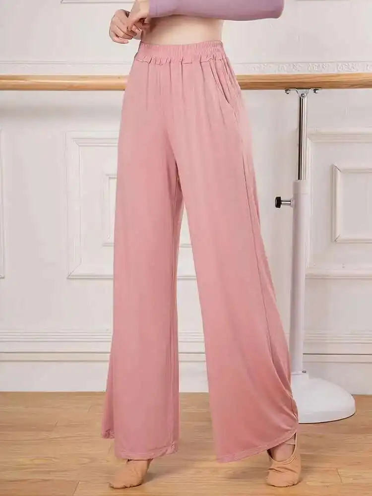バレエダンスパンツ レディース ヨガエクササイズ ストレートレッグ ルーズパンツ モーダルバレエ練習服 通気性吸汗性