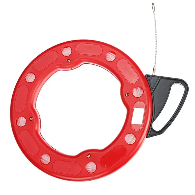 【HAPPY】2Pcs 4MM Cable Puller Fish Tape Reel Puller Fiberglass Nylon Conduit Ducting Rodder Pulling Wire Cable Fishing Tool 30M