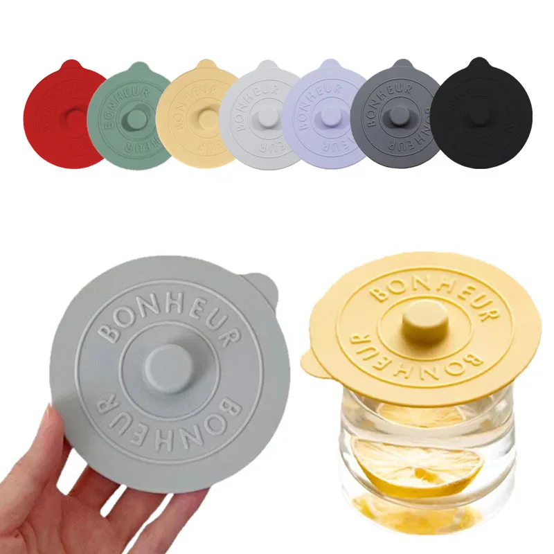 Silicon Dust Proof Lids Cup Lid Reusable Cute Sealing Suction Cup Mugs Cover Dustproof Leakproof Lid Cup Accessories 1PC