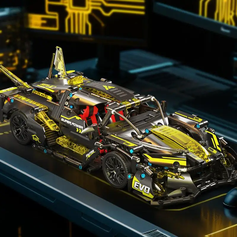 

OUZEY MOC Supercar Building Set - Racing Vehicle Model, Challenging Technical Assembly Project for Adult Hobbyists