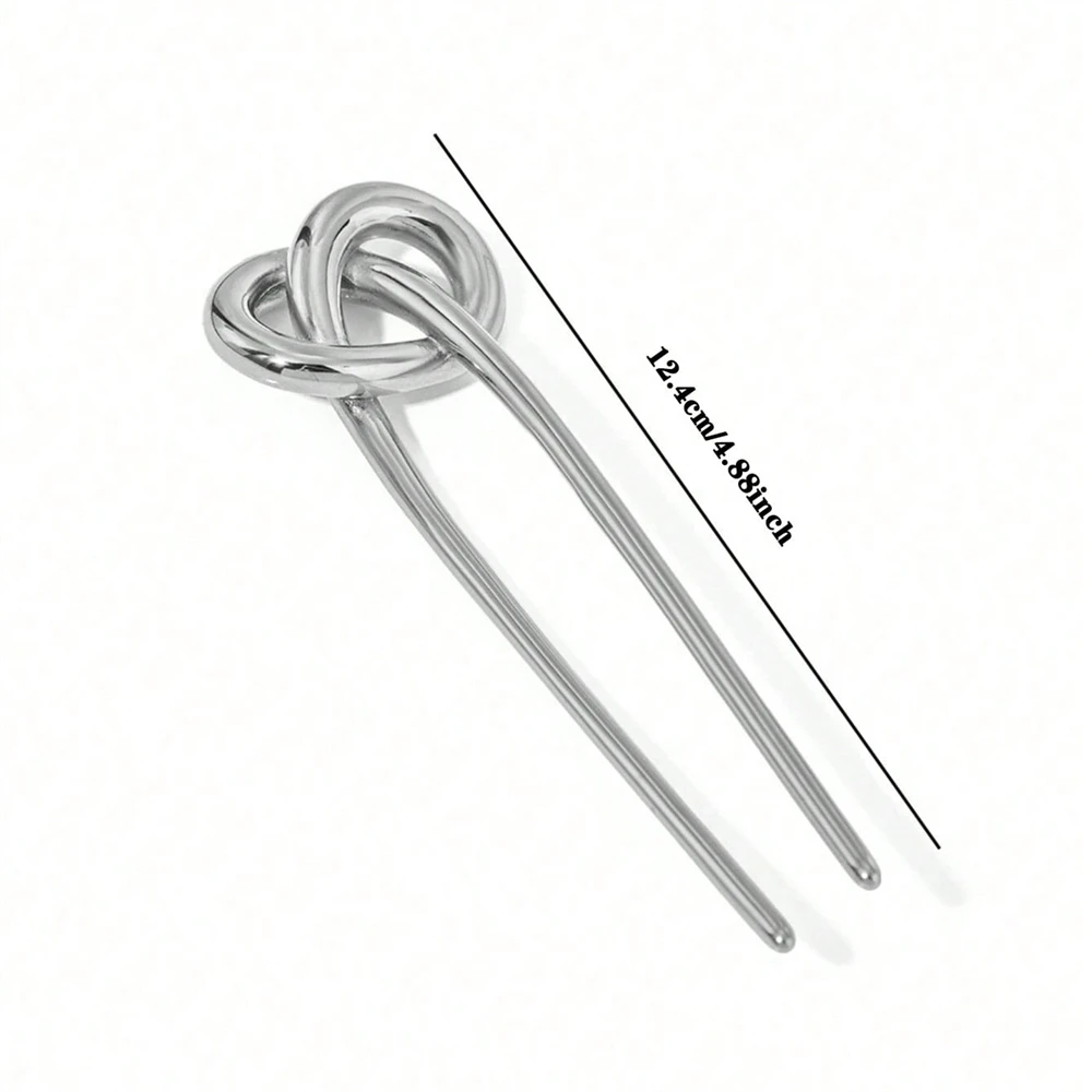Metal Alkali Water Knot Women's Hairpin Simple and Versatile Braided Hair Accessory at the Back of the Head