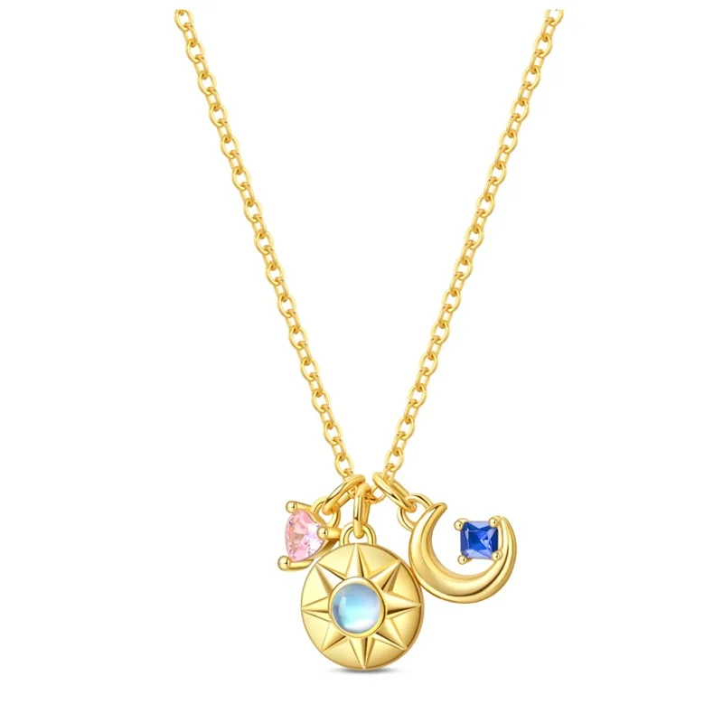 Новый набор из трех предметов: колье из стерлингового серебра 925 пробы с золотой звездой и цирконами для женщин, изысканный подарок на свадьбу или годовщину