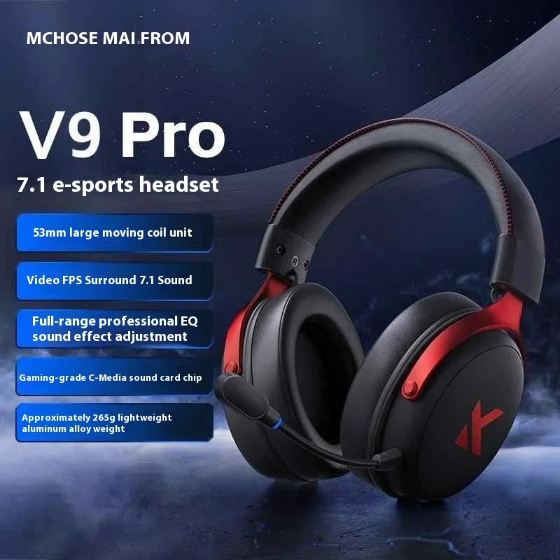 MCHOSE V9 pro Wireless Bluetooth Headset with Three Mode Microphone Noise Reduction Dynamic Low Delay for Office And Gaming