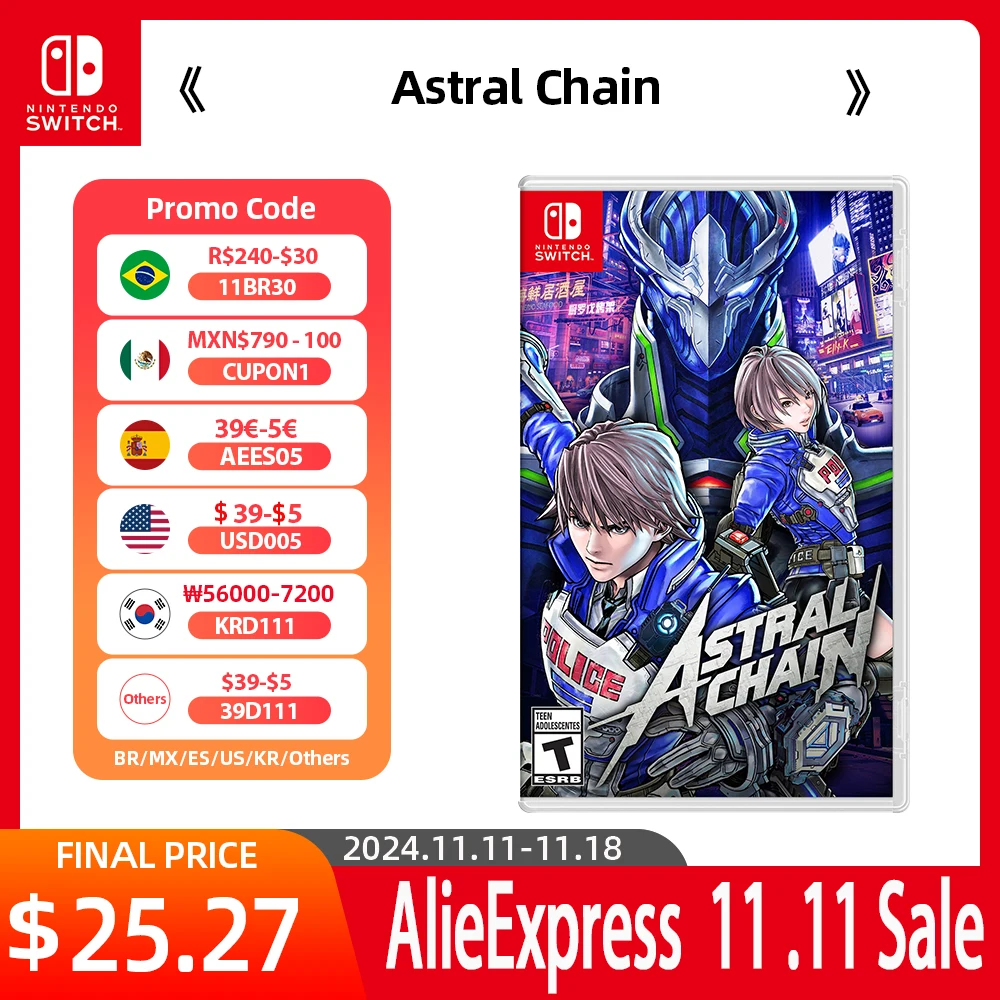 Nintendo Switch -Astral Chain -Game Physics Ink Cartridge Support TV Tabletop Palm Game Mode